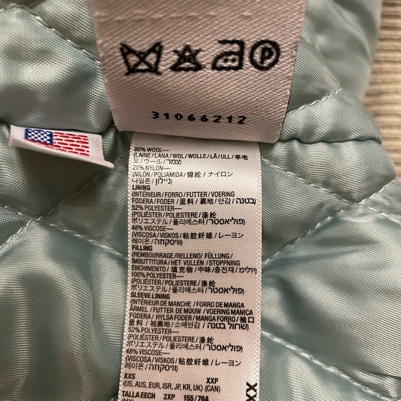 American Apparel Wool Mint Green Letterman Jacket - Picture 5 of 5